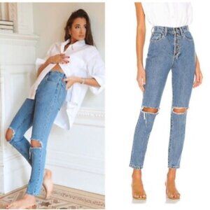WE WORE WHAT by Danielle Distressed Rip Front Jeans Size 3/4 - 27" Waist